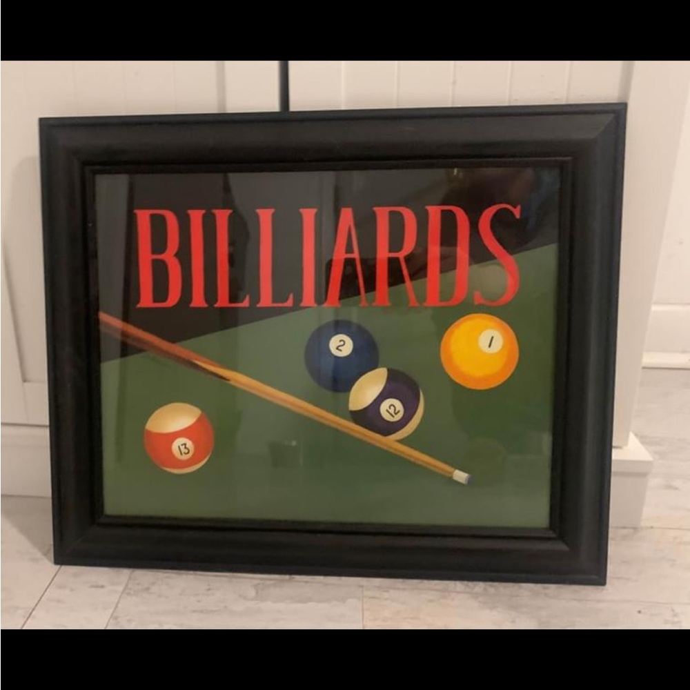 Framed billiards print